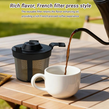 Coffee filter compatible with Ninja PB051 / PB040 / PB041ST-coffee grinder compatible with Ninja beans - gold 304 stainless steel mesh reusable - Coffee pod accessories 2PCS (1)