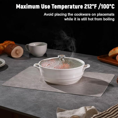 Vinyl Placemats Set of 6, Dual Sided Place Mats