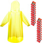 Bruvoalon 6 & 20 Pack Disposable Rain Ponchos for Adults/Youth, Waterproof PE Raincoats with Drawstring, Camping/Emergency