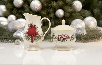 Lenox 847266 Winter Greetings Sugar & Creamer Set, Christmas & Holiday Hosting
