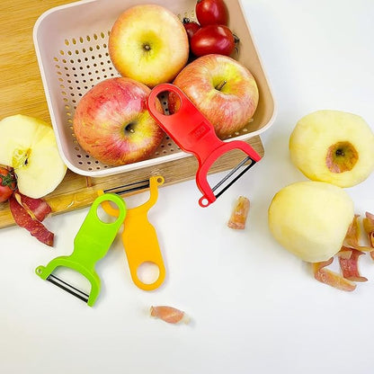 Original Vegetable Fruit Peeler Carbon Steel Blade 3 Pack Red/Green/Yellow…