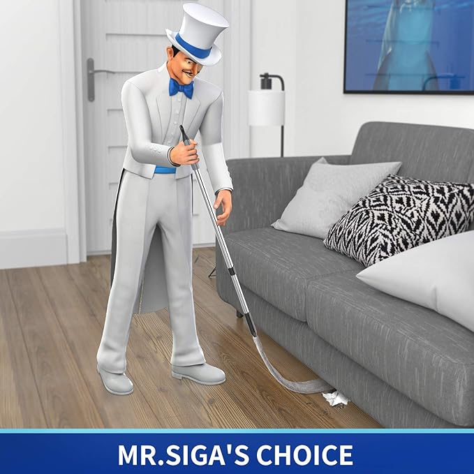 MR.SIGA Flexible Microfiber Long Duster for Gap Cleaning, Stainless Steel Adjustable Handle, Washable Gap Cleaning Duster Gray
