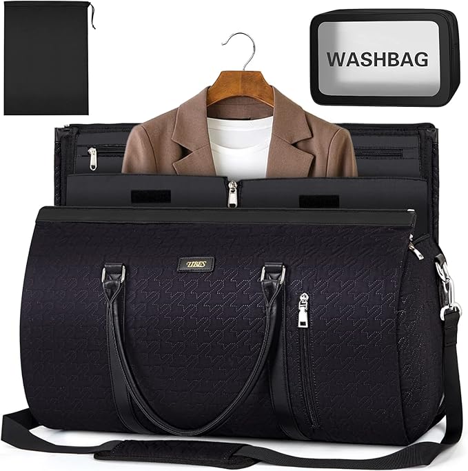 Garment Bag for Travel Convertible Carry On Garment Bag Large Travel Duffel Bags for Women 2 in 1 Hanging Suitcase Suit Travel Bags for Women & Men 3pcs Set