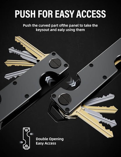 Key Organizer Key Holder Compact Key Case Minimalist Metal Key Chain Key Holder for Keychain Secures 8-10 Keys EDC