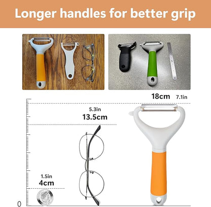 Li&Zhao Vegetable Peelers - Potato Peelers Fruit Peeler Veggie Peeler Carrot Peeler Apple Peeler Garlic Peeler for Kitchen Julienne Peeler, Dishwasher Safe(Orange)