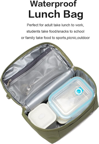 NOL Natural Organic Lifestyle Insulated Lunch Bags for Women Cooler Bag Lightweight Nylon Waterproof Lunch Box For Work