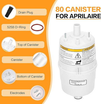 Upgrade 80 Steam Canister for Aprilaire Steam Humidifier Models 800, 801, 865, 866, 80 Replacement Canister OEM Substitute for Aprilaire Canister, 2 Pack