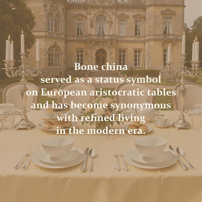 18Pc Textured White Bone China Set Service