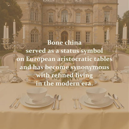 18Pc Textured White Bone China Set Service