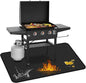 Fireproof Grill Mat for Blackstone, Outdoor Under Grill Mats for Deck Protector, 48 x 30 inch Heat Resistance BBQ Pad, Protects Floors Decks Patios from Sparks Embers Hot Oil, Gloss Black