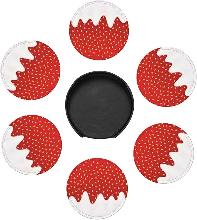 6 Pack Funny Strawberry Coaster