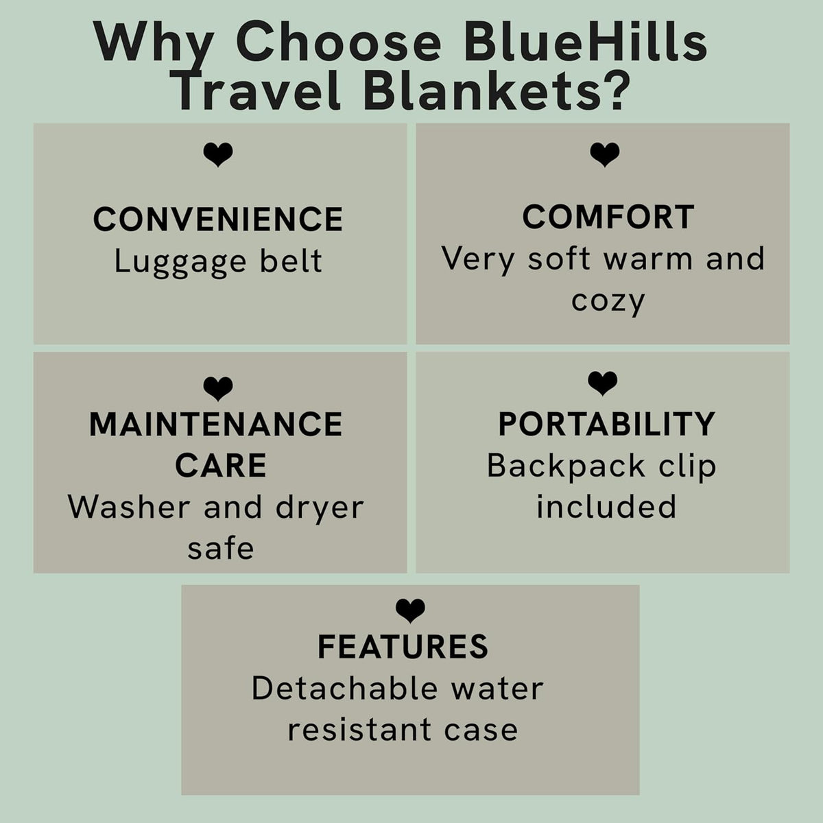 BlueHills Ultra Compact Travel Blanket 2 Pack Large Soft Cozy Portable Blanket Sheet with Carry Case and for Flight Airplane Car Layover Camping Hotel Grey C202-2PK-Gray