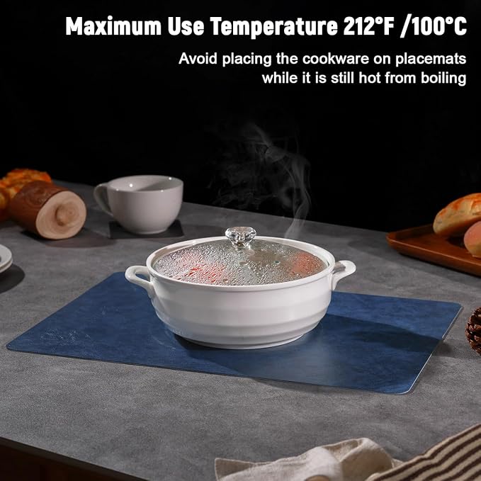 Vinyl Placemats Set of 6, Dual Sided Place Mats