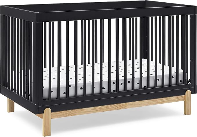 Delta Children Poppy 4-in-1 Convertible Crib, Midnight Grey/Natural