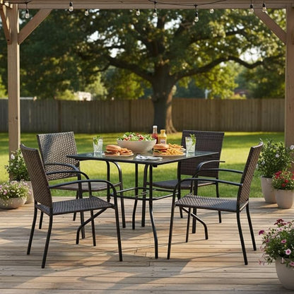 Tangkula 35 Inch Patio Dining Table