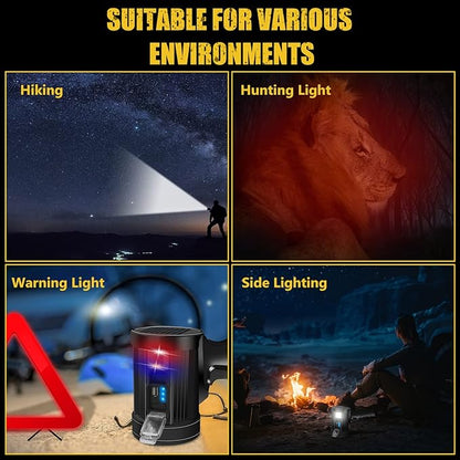 Spotlight 100000 Lumens, 6 Modes Led Rechargeable Spotlight Flashlight As Seen