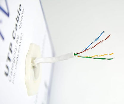 VIVO 1,000ft Bulk Cat6 Wire, CCA Ethernet Cable, 23 AWG, UTP Pull Box, LAN Network, White, CABLE-V004W