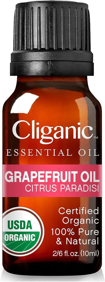 Cliganic Organic Pink Grapefruit Essential Oil, 100% Pure Natural, for Aromatherapy | Non-GMO Verified (Packaging May Vary)