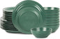 Stone Lain Orbit 24-Piece Dinnerware Set Stoneware, Green