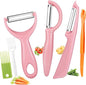 Senbowe Upgrade Potato Peeler for Kitchen, 6PCS Stainless Steel Vegetable Peeler, I and Y Veggie Food Peeler for Apple Fruit Carrot Zucchini Cucumber,Good Grip Makes Peeling Very Easy (Pink)