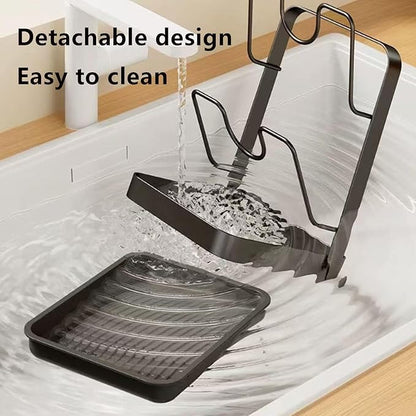 Kitchen Pot Lid Storage Rack, Pot Lid Holder, PotLid Organizer, LidHolder While Cooking, LidOrganizers Inside Cabinet, Potand Pan Organizer, Kitchen PotLid Storage Rack (Gray double-layer)