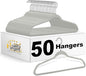 Quality Hangers Clothes Set 50 Pack - Non-Velvet Plastic for Clothes - Heavy Duty Coat Set - Space-Saving Closet With Chrome Swivel Hook, Functional Non-Flocked, Gray