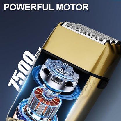 Electric Shavers for Men,Waterproof Powerful Motor Electric Razor,Head Shavers for Bald Men,Triple Foil Beard Trimmer,Barber Supplies LED Displays & USB Charging Shaver, Gifts