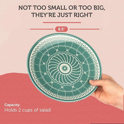 Salad Plates - Small Plate for Serving Appetizer, Sandwich - Microwavable -