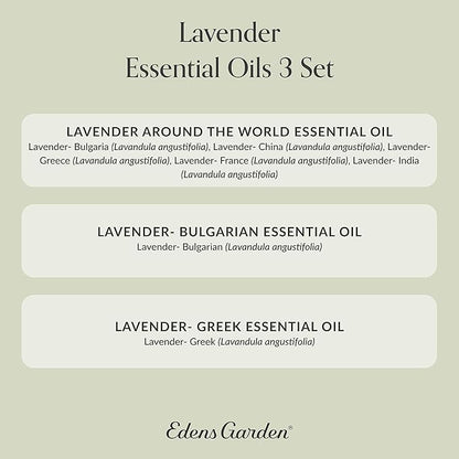 Edens Garden Lavender Essential Oils 3 Set – 100% Pure Therapeutic Grade, Aromatherapy Floral Scents For Relaxation, Skin, Candle Making & Diffusers – Natural, Vegan & Fragrance Oil Free, 10 ml/3 Pack