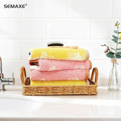 SEMAXE Hand Towels for Bathroom, 100% Cotton Towels with Hanging Loops, Soft and Absorbent, 4 Pack Hand Towel Set for Gym, Shower, Hotel, Spa and Kitchen, Colorful Towel - Sunset Collection