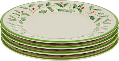 Lenox 863668 Holiday 4-Piece Melamine Accent Plate Set, 12 cubic inches, Christmas Dinnerware, Hosting