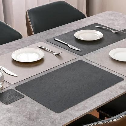 Vinyl Placemats Set of 6, Dual Sided Place Mats