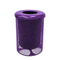 COATEDOUTDOORFURNITURE RFT-PUR Heavy Duty Round Trash Receptacle with Flat Top, Liner Included, 32 Gallon, Purple, Made in America