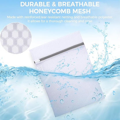 BAGAIL Laundry Bags Mesh Wash Bag for Intimates Lingerie and Delicates,3Pcs(Honeycomb,3S)