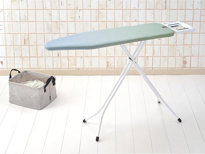 Brabantia - Ironing Board B – Solid Steam Iron Rest – Adjustable Height – Non-Slip Rubber Feet – 100% Fairtrade Cotton Cover with Foam Padding – Foldable – Soothing Sea – Size B (49 x 15 in)