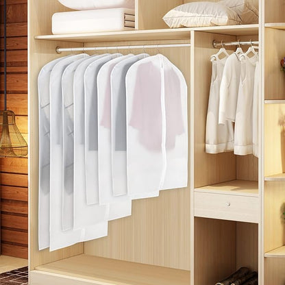 Zilink Clear Coat Covers Garment Bag 54-inch Garment Bags for Hanging Clothes Storage Bag for Coat with Full Length Zipper for Clothing Storage Bags Hanging, Set of 10