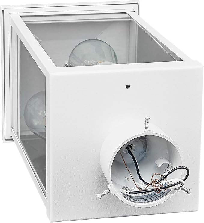 Mayfield Outdoor Post Top Light with 3-Inch Pier Base Mount Fitter, White – Design House, 590281