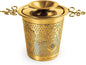 Premium Stainless Steel Tea Infuser Basket Gift Set - Gold Plated Loose Leaf Tea Steeper with Floral Engraved Lid, Stand & Fine Mesh Filter | Best Tea Strainer for Tea Lover