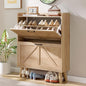 LEYAOYAO Shoe Storage Cabinet with 2 Flip Drawers，Narrow Shoe Storage Cabinet Organizer with Legs for Entryway Hallway, Living Room, Bedroom，Hidden Slim Storage Narrow Shoe Rack Cabinet,Natural