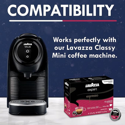 Lavazza Expert Espresso Classico Capsules – 72 Count – Medium Roast Coffee Pods Made with 100% Arabica Beans – Compatible with Lavazza Classy Mini & Classy Plus Machines