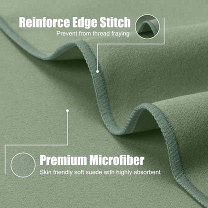 Quick Dry Travel Towel, 3 Sizes 1 Pack Camping Microfiber Towel, Lightweight Fast Drying Towels Set 60"x30", 30"x15", 15"x15" w/Bag for Gym, Beach, Hiking, Swimming, Army Green
