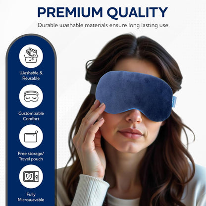 Microwavable & Freezable Hydro Beads Eye Mask - Warm & Cold Therapy for Dry Eyes, Styes, Blepharitis & Sinus Relief