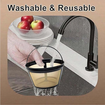 Blisshour Reusable Coffee Filter, fits Mr. Coffee 10-12 Cup Coffee Maker Coffee Filters for Mr Coffee Filter Basket (1 PCS)