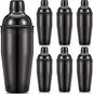 Nitial 6 Pcs Bar Cocktail Shaker Professional Stainless Steel Martini Drink Mixer Built-in Strainer for Bartending No Leaks Shaker for Bar Party Drink Mixer (Black,25 oz)