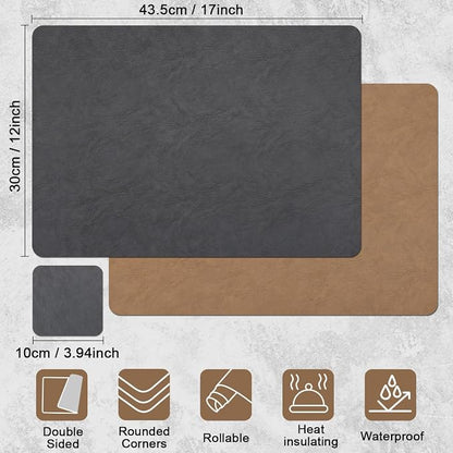 Vinyl Placemats Set of 4, Dual Sided Place Mats