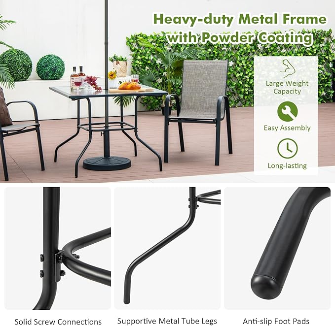 Tangkula 35 Inch Patio Dining Table