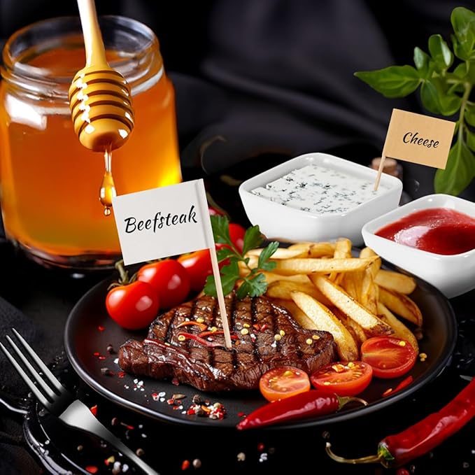 Charcuterie Board Accessories With 3 Oz Ceramic Dip Bowls, Wooden Handle Black Cheese Spreader Butter Knive Set Kit, Mini Tongs, Spoons, Forks,Honey Dipper, Cocktail Picks