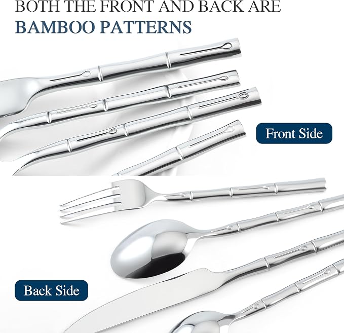 Silverware Set 40-Piece Bamboo Pattern Service