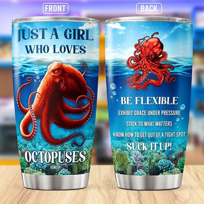 CUBICER Octopus Coffee Tumblers Insulated Tumbler Gifts For Octopus Lovers Women Men Birthday Large 20 Oz Mug Cup Stainless Steel Travel Mugs Accessories Room Decor Supplies