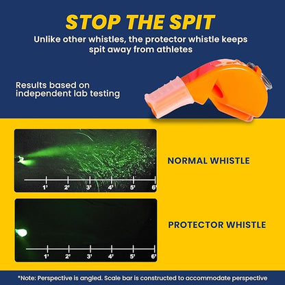 The Protector Whistle P51 - Coach Whistle - Official Whistle for Sports, Removable Cushioned Mouth Grip, Loud Safety Whistle for Adults with Breakaway Lanyard - Emergency Whistle Teacher Lifeguard